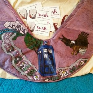 Dr. Who inspired Painted Sash Bag